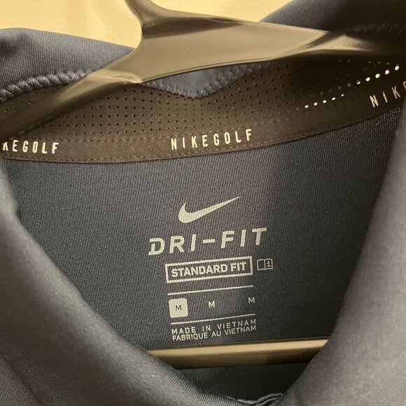 Nike Vapor Graphic Golf Polo Shirt Stripe Mens M Navy Blue CU9796 194501227391 - Picture 3 of 3